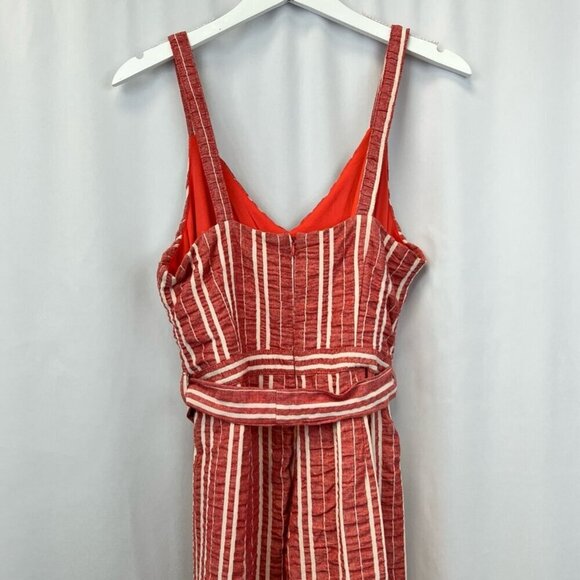 Ettitwa By Anthropologie Womens Jumpsuit Stripe Belted V Neck Sleeveless S - Picture 7 of 12